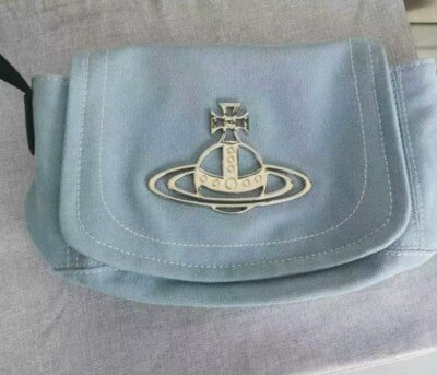 Vivienne Westwood Shoulder Bag Logo Orb Canvas Blue
