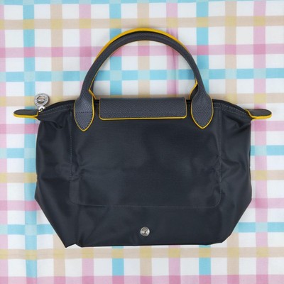 Longchamp Le Pliage S  Tote Bag Handbag collapsible Outlet Black yellow NEW