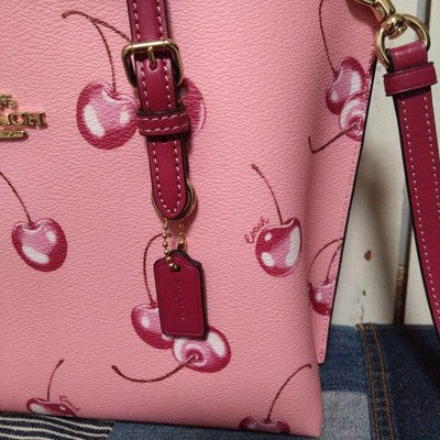 Coach Mollie Tote 25 With Cherry Print CR293  New Pink