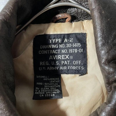 AVIREX A-2 Flight Jacket, Leather jacket L 50th Anniversary Edition Brown