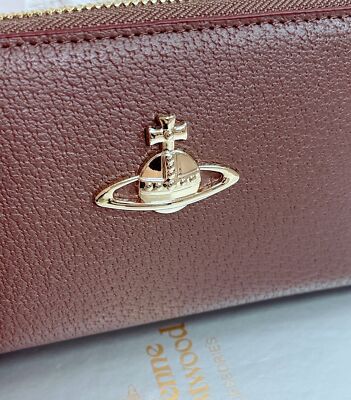 Vivienne Westwood Long Wallet Unisex Brown, Gold Hardware