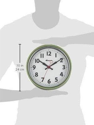 Dulton Wall Clock Black Steel Glass Battery Operated S426-207BK Sweep movement