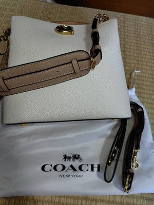 Coach Bag C3766 Willow Bucket Bag Shoulder Bag Leather Colorblock Ladies Rare