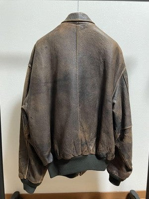 AVIREX A-2 Leather Jacket Leather Flight Jacket M Brown Military Vintage
