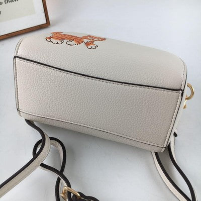 COACH MINI Rowan Satchel Dancing Kitten Cat Print Crossbody Bag Chalk New CD445