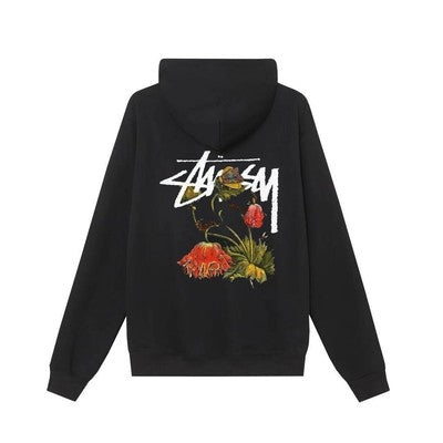 see description size S-XL Stussy Sweatshirt Hoodie Flower Art Logo Print Hoodie