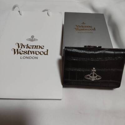 Vivienne Westwood Crocodile Pattern Multi-Card Pocket Wallet Black