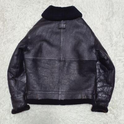 AVIREX Flight Jacket B-3 Mouton Sheep Leather Black 36 Made in America
