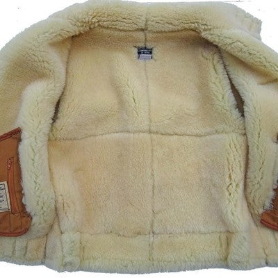 Avirex B-3 flight jacket Mouton Lamb Leather Sheepskin Brown Men's Size 36/M