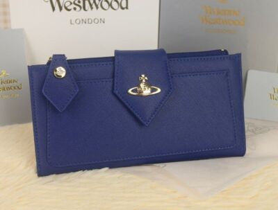 chose 3colors Vivienne Westwood Long Bi-fold Wallet 66VV906 Black Rose Blue