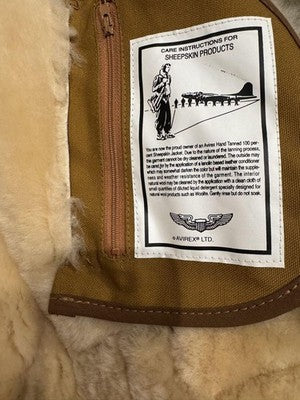AVIREX TYPE B-3 Real Mouton Jacket bomber jacket Genuine Leather size 36 Brown