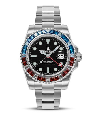 check description A BATHING APE TYPE 2 BAPEX CRYSTAL STONE wristwatch Men