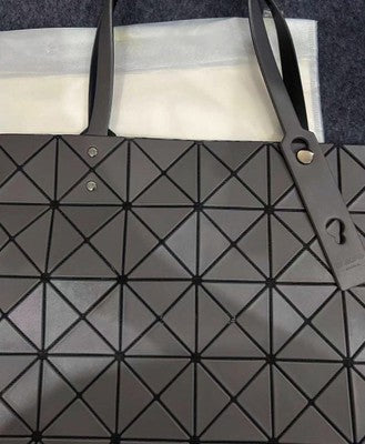 Issey Miyake BAO BAO Prism Shoulder Tote Bag PVC Glossy From Japan Matte graysp