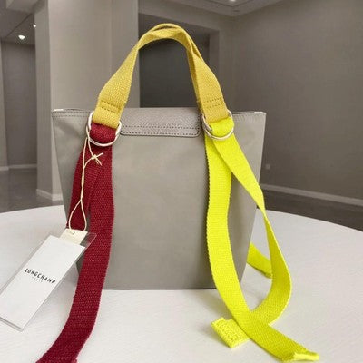 Longchamp Pliage Replay S size Tote Bag Hand bag Nylon bag Gray Leather