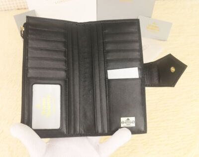 chose 3colors Vivienne Westwood Long Bi-fold Wallet 66VV906 Black Rose Blue