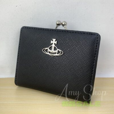 Vivienne Westwood Leather Multi-Card Pocket Snap button closure Wallet NEW