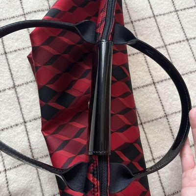 Longchamp Le Pliage M size Tote Bag Enamel hand bag  Sub-bag Red/Black