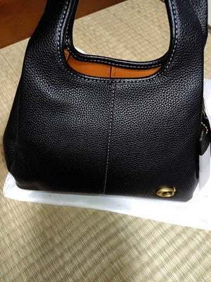 COACH Lana Shoulder Bag 23 Black CM545 Handbag Crossbody Diagonal Leather Women