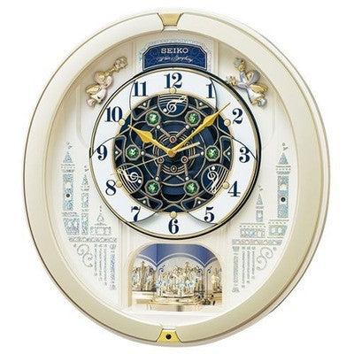 Seiko RE579B Analog Wall Clock Brown 39 Melody In Motion Song Automation japan