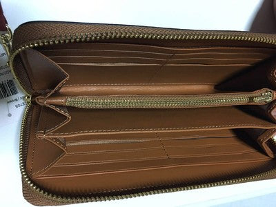 COACH PEANUTS Long Zip around Wallet Snoopy Woodstock Khaki Signature