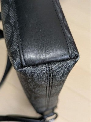 COACH F73336 Shoulder Bag Crossbody Handbag Leather Black Logo monogram Men's