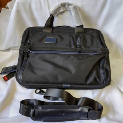 TUMI ALPHA3 Organizer Laptop Brief 2603141 Commuting PC Bag Navy Blackpp