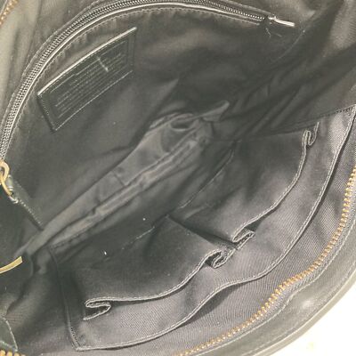 Coach Shoulder bag brand logo simple Crossbody Purse in Black Leather