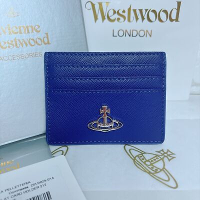 Vivienne Westwood Card Case 933VW168 Wallet Embossed Card Holder Blue