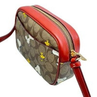 COACH x Peanuts Snoopy Mini Jamie 2-way Camera Bag Signature Canvas CF248 New