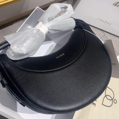 POLÈNE Black Half Moon Shoulder Bag for Women, Black, Mini Bag, with Shouldersp