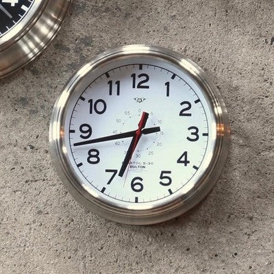 Dulton Bristol S-30 Wall Clock White K725-925WD Sweep movement battery operated