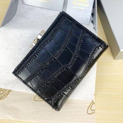 Vivienne Westwood Crocodile Pattern Multi-Card Pocket Wallet Black