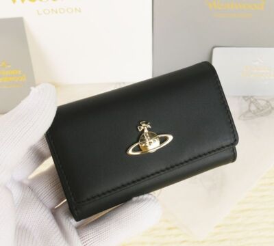 chose 2colors Vivienne Westwood Wallet Check Pattern Key Case Tri-fold 69VV305