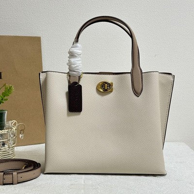 Coach Willow Tote 24 Colorblock C8561 B4CAH Brass/Chalk Multi