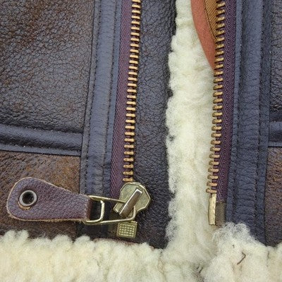 Avirex B-3 flight jacket Mouton Lamb Leather Sheepskin Brown Men's Size 36/M