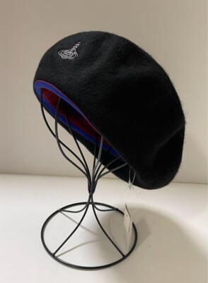 check description chose color Vivienne Westwood Beret hat Beige wool embroidery