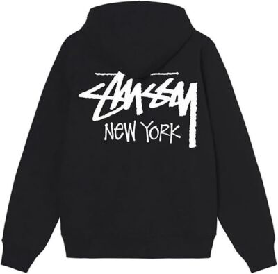 check description size S-XL Stussy Sweatshirt Hoodie Logo New York Print Hoodie