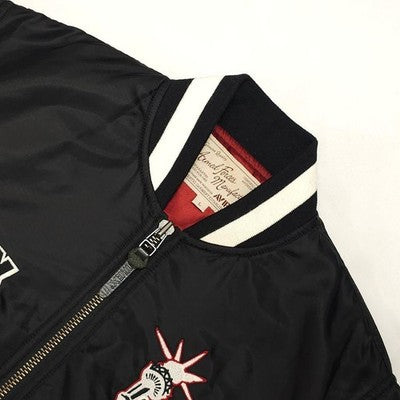 AVIREX Nylon Stadium Jacket Stars and Stripes Black sizeL American Casual