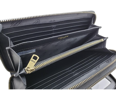 COACH Long Wallet F93240 Double Zip Second Bag Charcoal x Black Outlet Product