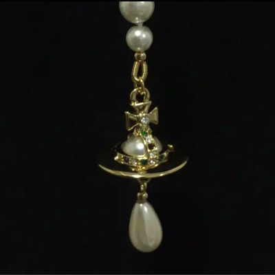 Vivienne Westwood pearl necklace broken gold choker with accessories new
