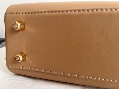 CAFUNÉ leather shoulder bag Stance Bag large with metal fittingssp brown