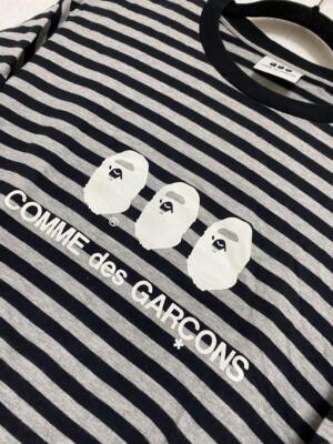 sizes M A BATHING APE COMME des GARCONS Men's collaboration long T-Shirt NEW