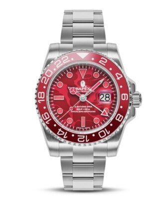 see decription A BATHING APE wristwatch TYPE 2 BAPEX COLOR CAMO Black Red B