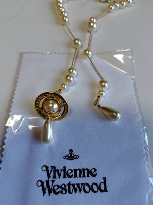 Vivienne Westwood pearl necklace broken gold choker with accessories new