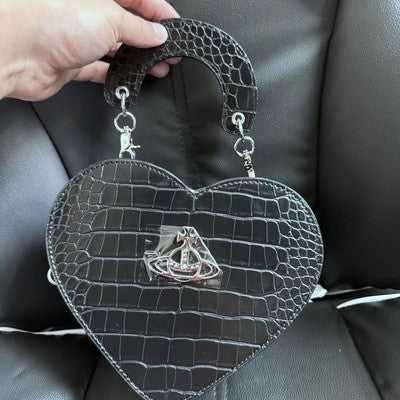 see description 2 color Vivienne Westwood Crocodile Pattern Cowhide Shoulder Bag