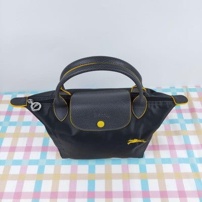 Longchamp Le Pliage S  Tote Bag Handbag collapsible Outlet Black yellow NEW