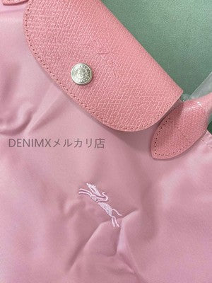 Longchamp S-L size Tote Bag Hand bag nylon bag Zipper bag Pink Leather