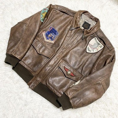 VTG Avirex A-2  Leather Jacket Flight jacket A-2 Patch Patch M Vintage 80s