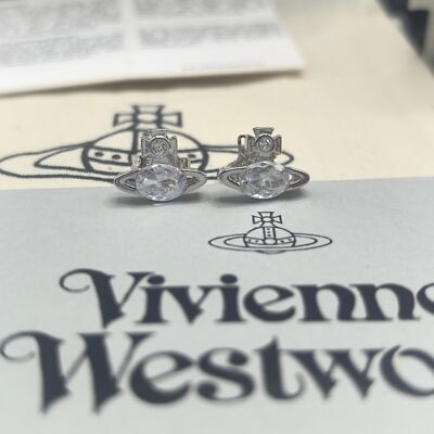 check description Vivienne Westwood Star Love ALLIE Oval Zirconia Earrings