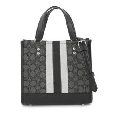 COACH C7083 Mini Tote Bag Canvas x Leather Black Smoke Women's New Unused